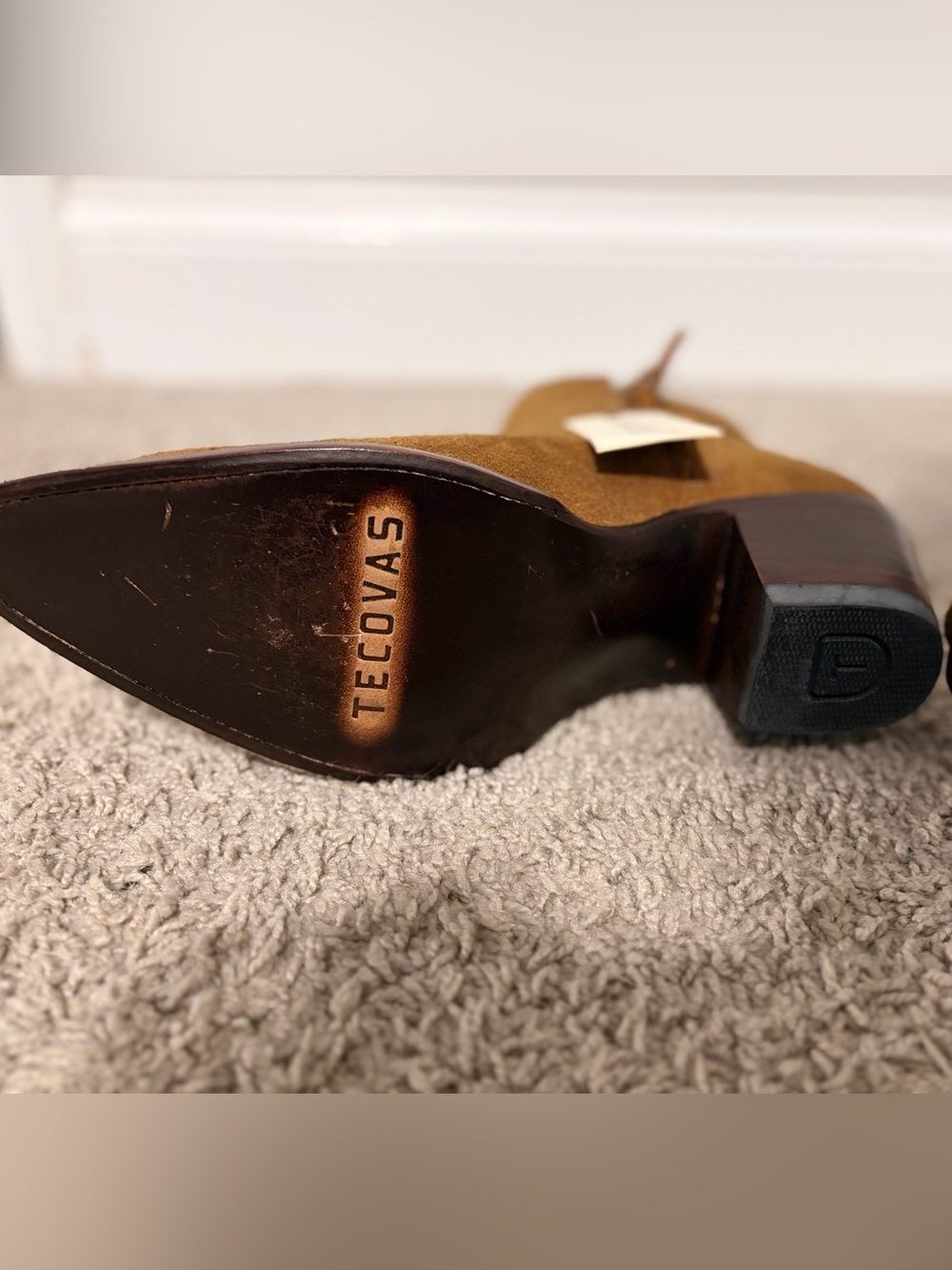 Tecovas Tan Suede Western Ankle Boots - Picture 4 of 4